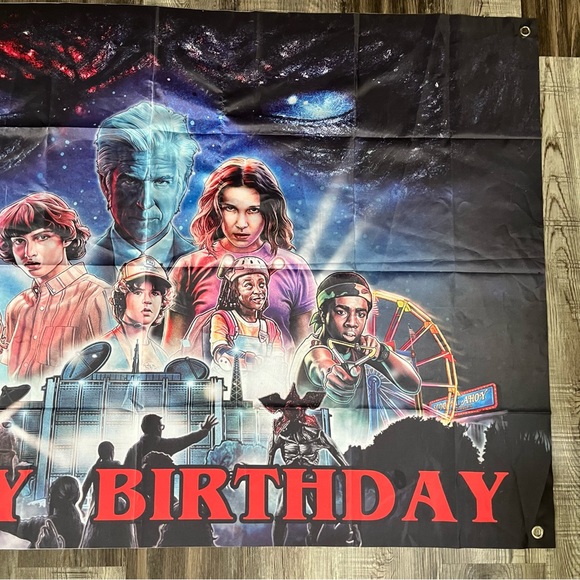Stranger Things | Party Supplies | Large Stranger Things Fabric Happy ...